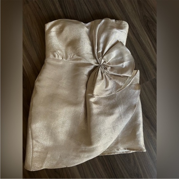 Caught in the Spotlight Champagne Lulu's Dress wedding bachelorette party bride - Picture 5 of 9